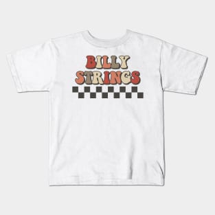 Billy Strings Checkered Retro Groovy Style Kids T-Shirt